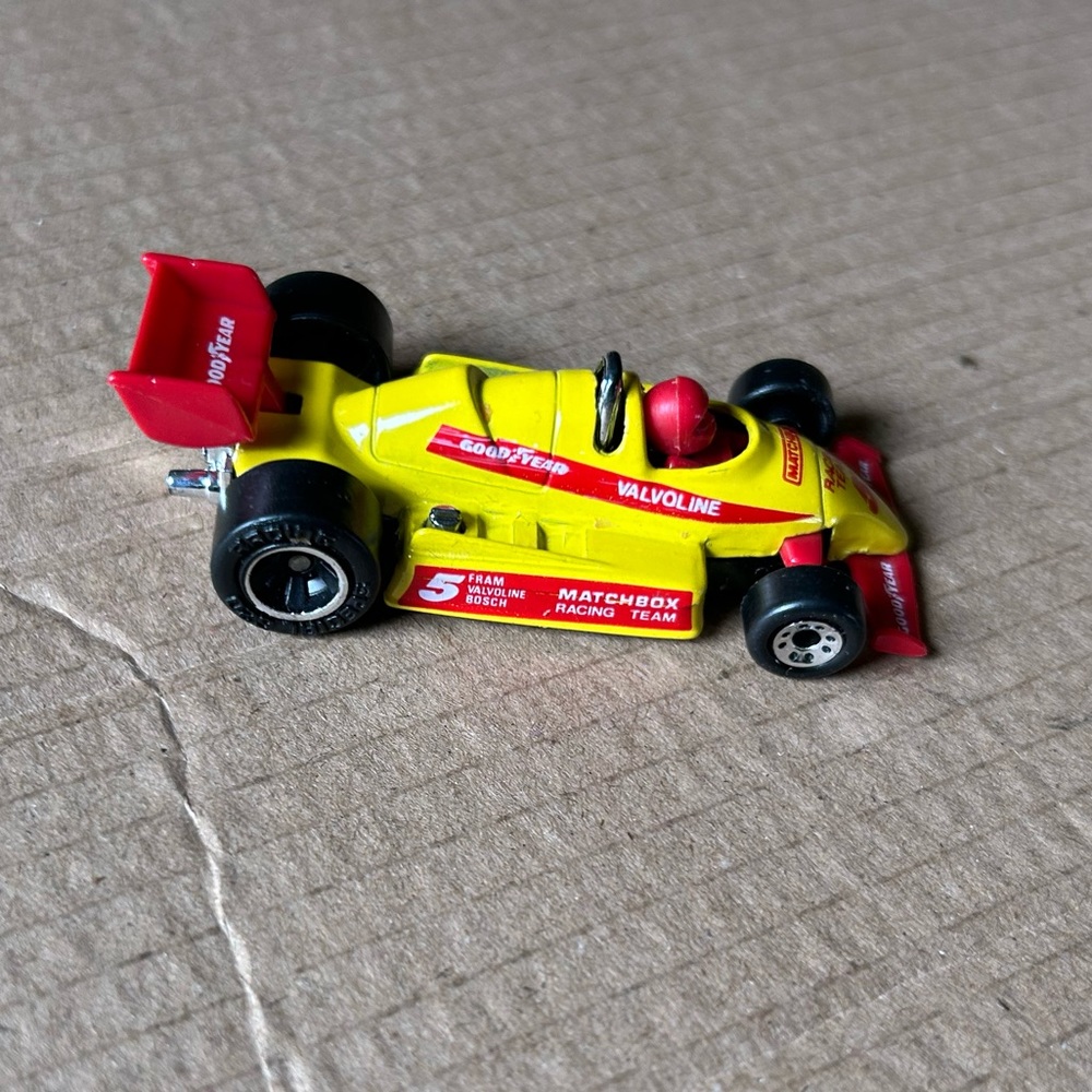 Vintage matchbox car yellow car race car hot wheels yellow truck